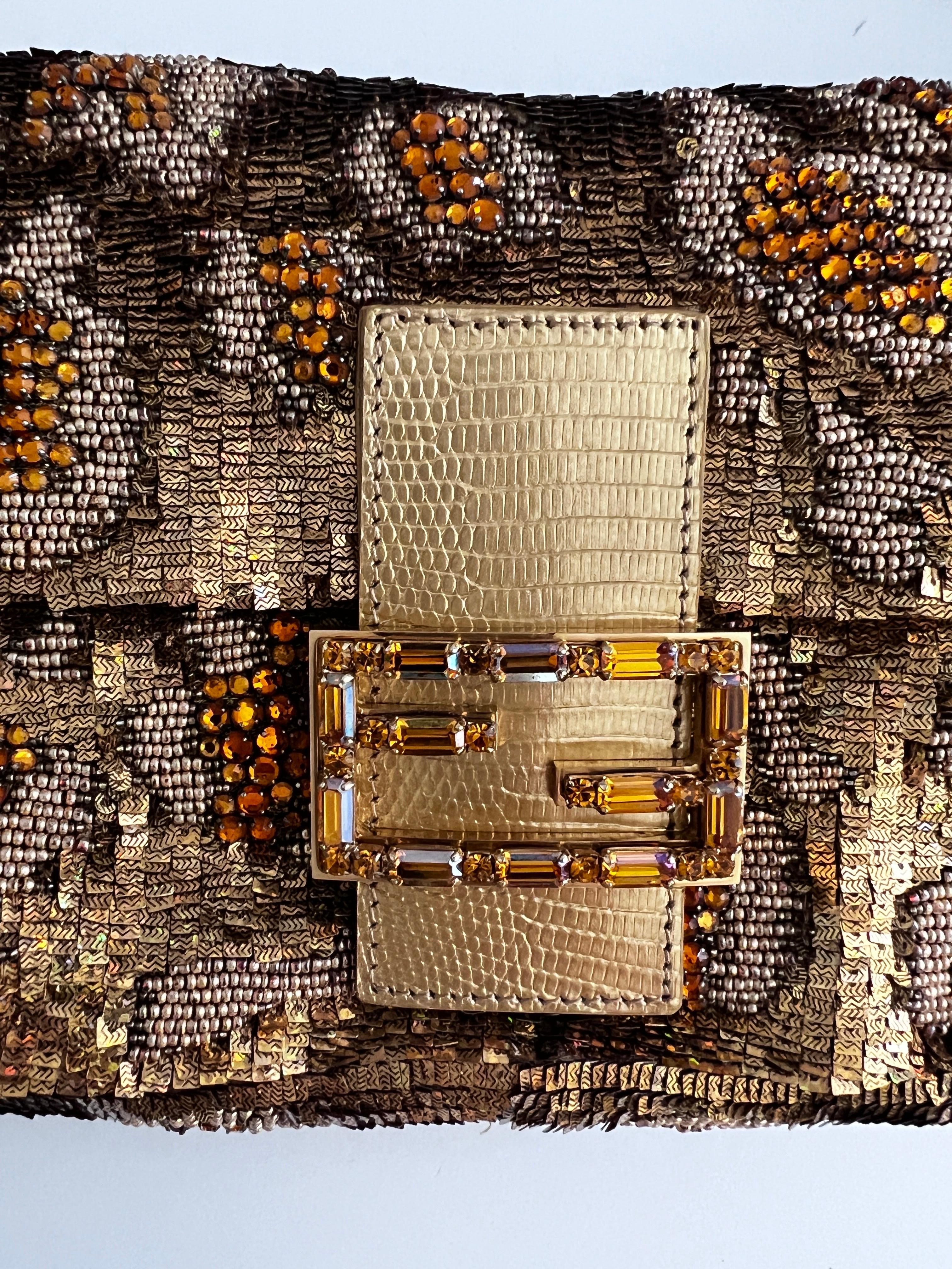 Fendi gold grape sequin baguette 5