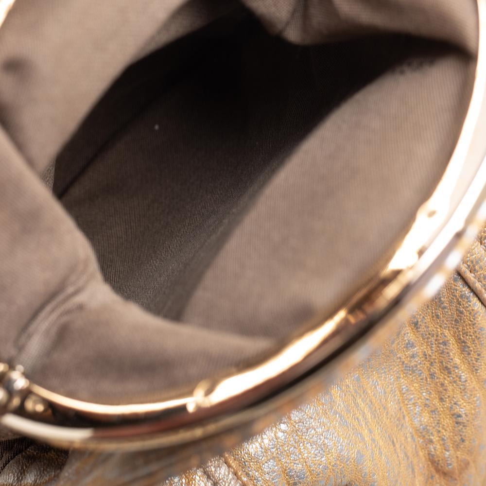 Fendi Gold Holographic Textured Leather Spy Bag In Good Condition In Dubai, Al Qouz 2