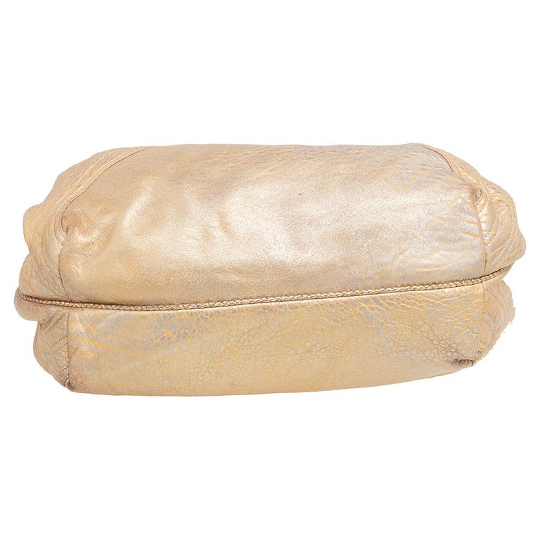 Fendi Gold Holographic Textured Leather Spy Bag 5