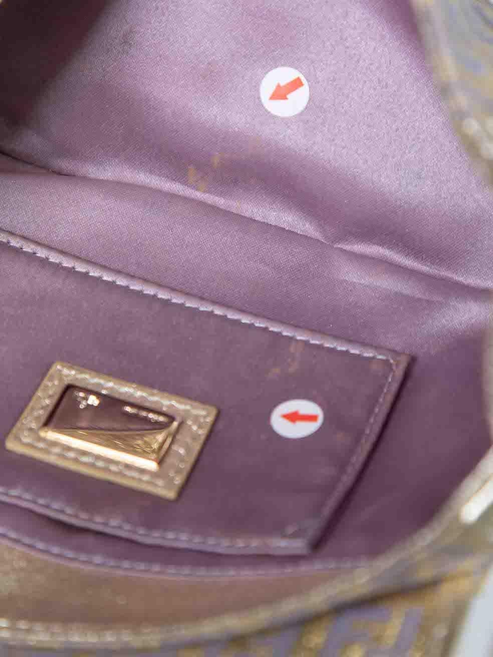 Fendi Gold Leather FF Zucchino Shoulder Bag For Sale 2