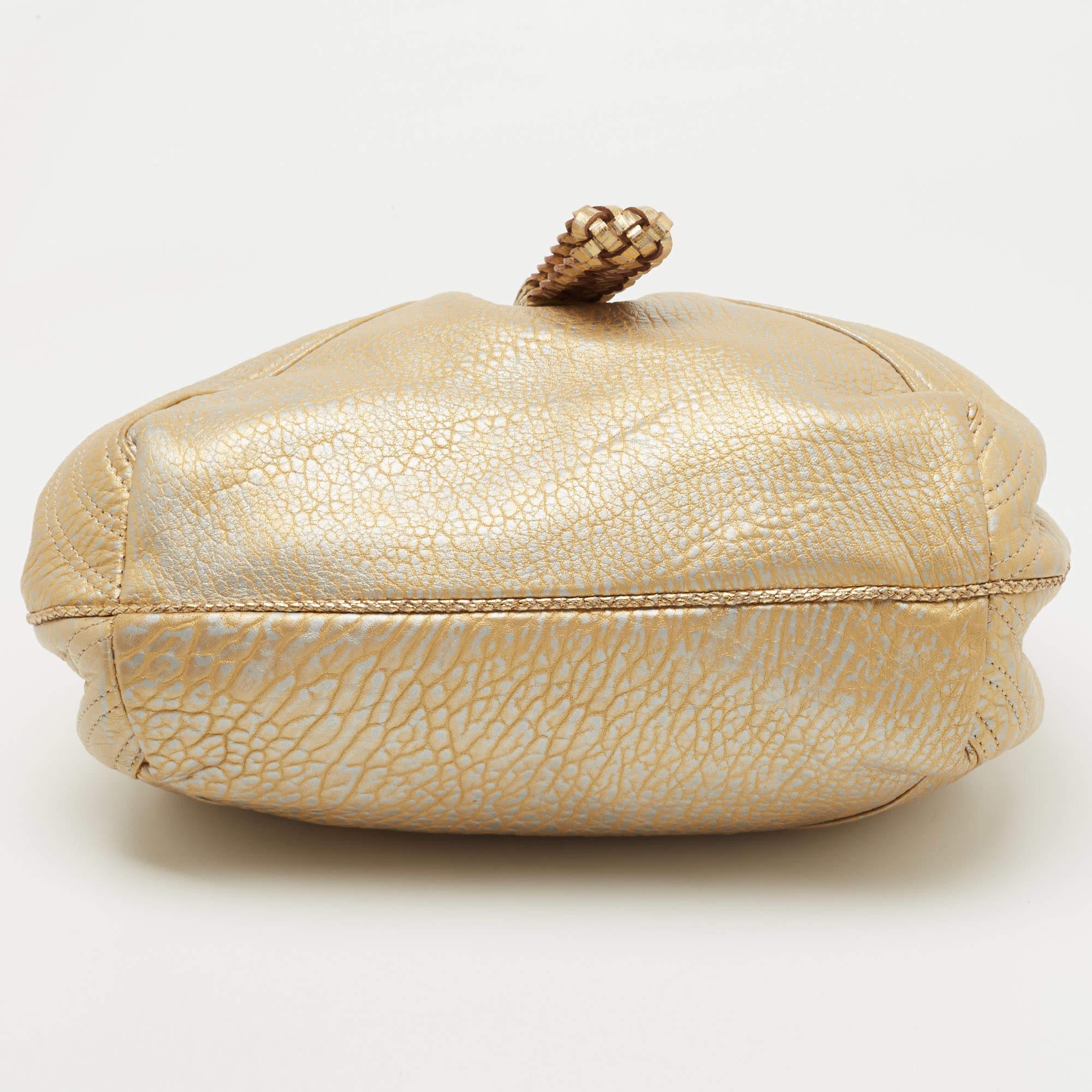 Women's Fendi Gold Leather Mini Spy Bag