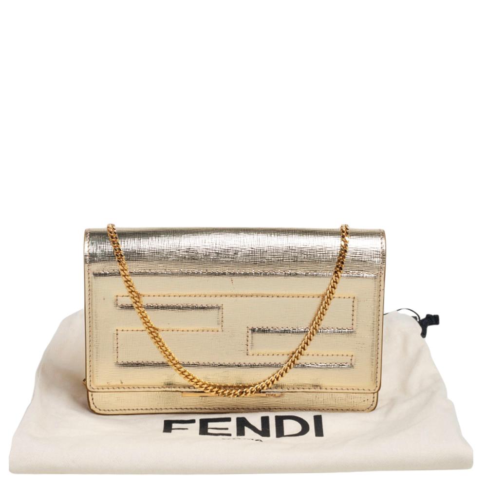 fendi wallet on chain gold