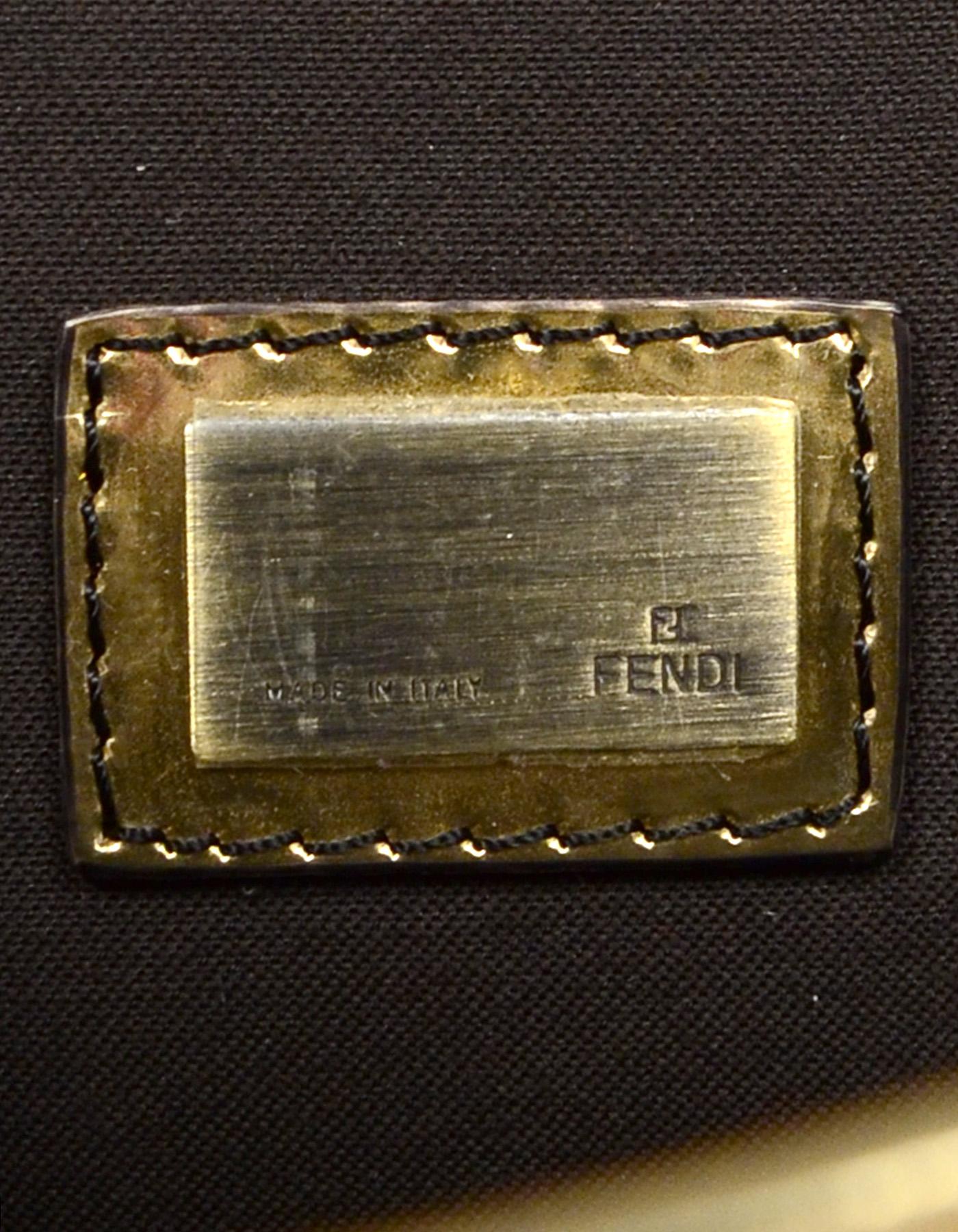 Fendi Gold Metallic Glazed Leather B. Bis Buckle Shoulder Bag 3
