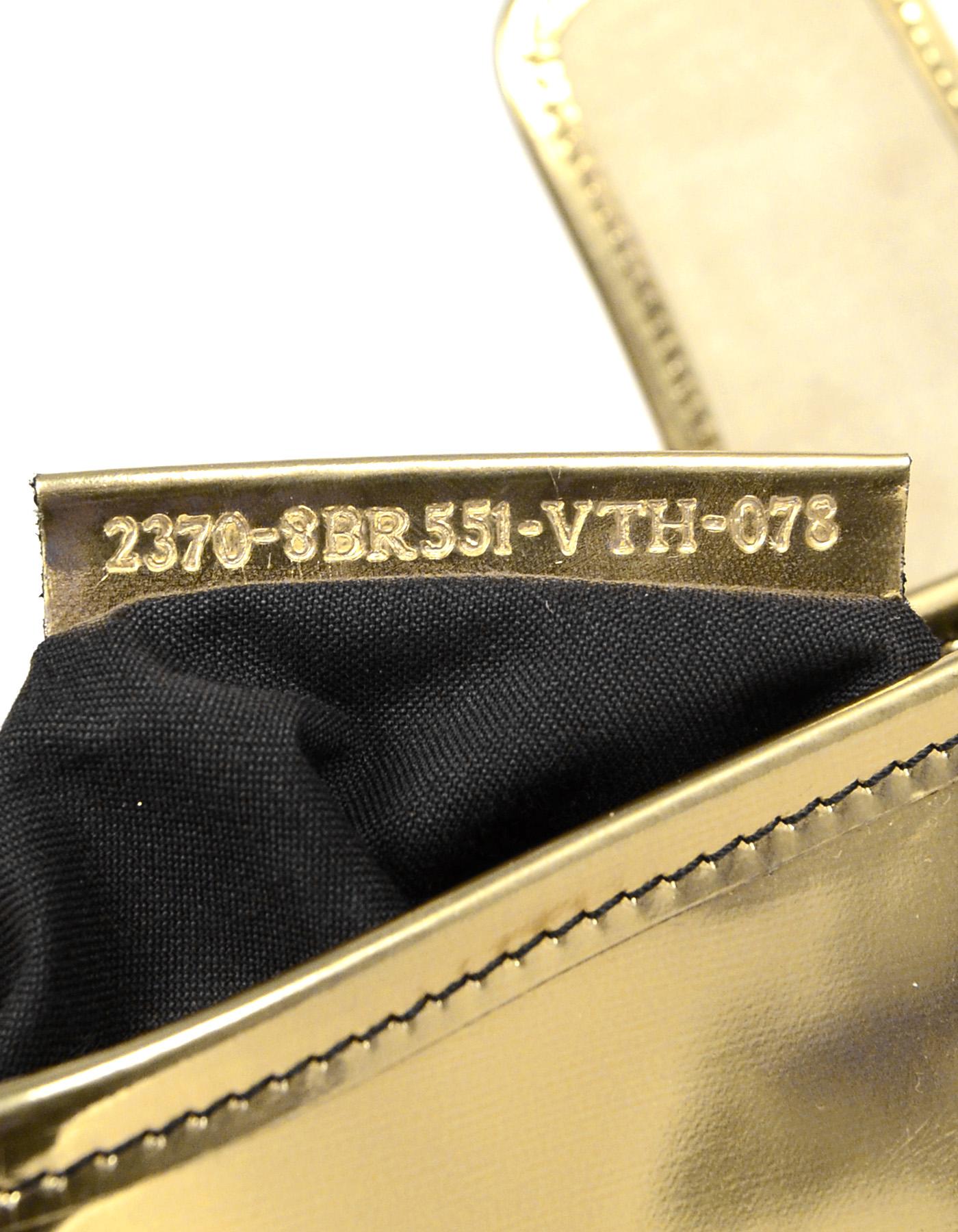 Fendi Gold Metallic Glazed Leather B. Bis Buckle Shoulder Bag 4