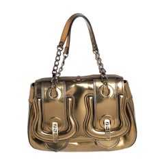 Fendi Gold Mirrored Leather B Shoulder Bag