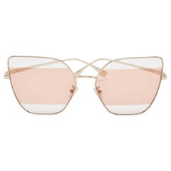Fendi Gold/Orange FE40015U Stripe Butterfly Sunglasses