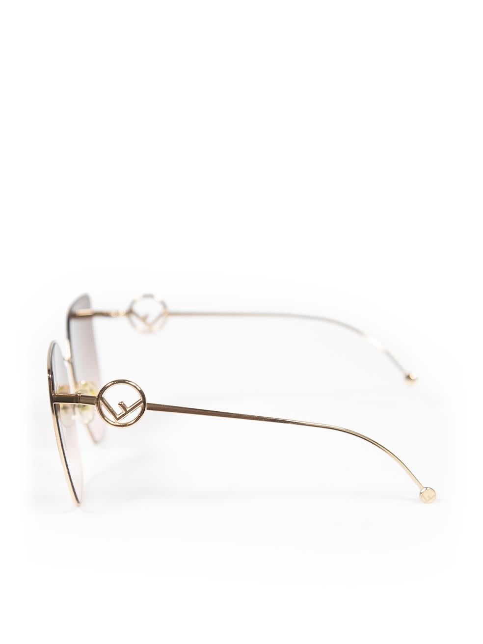 Women's Fendi Gold Oversize Cat Eye FF 0323/S Sunglasses For Sale