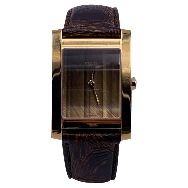 Scatola box FENDI orologio bracciale penna collana watch vintage case brown gold 