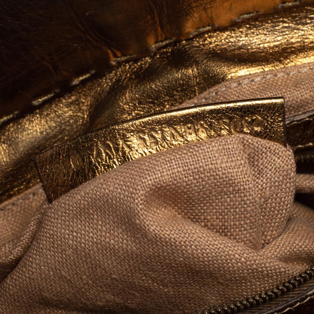 Fendi Gold Selleria Leather Villa Borghese Tote 3