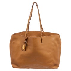 Fendi Gold Selleria Tote Bag with gold-tone hardware, trim leather