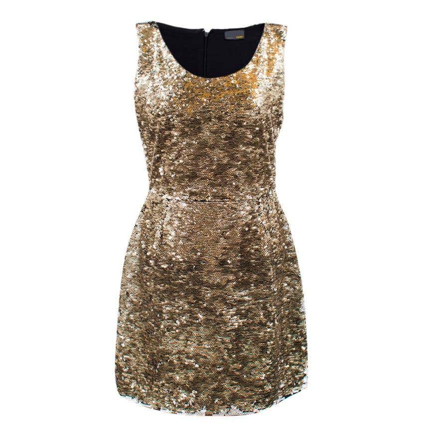 Fendi Gold Sequin Mini Dress size IT 42 at 1stDibs | fendi sequin dress ...