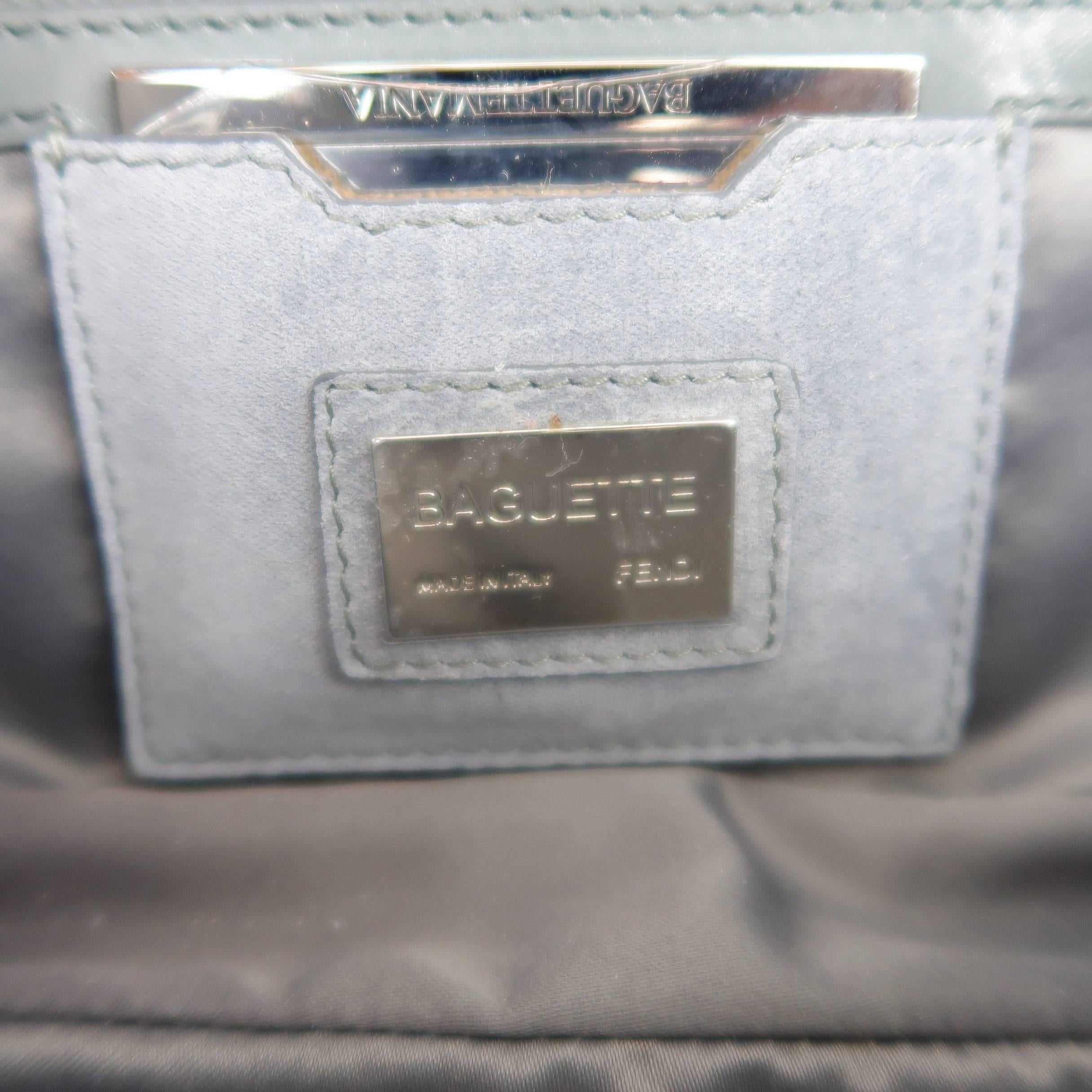 Fendi Gold Silver and Bronze Color Block Sequined Baguette Handbag 4