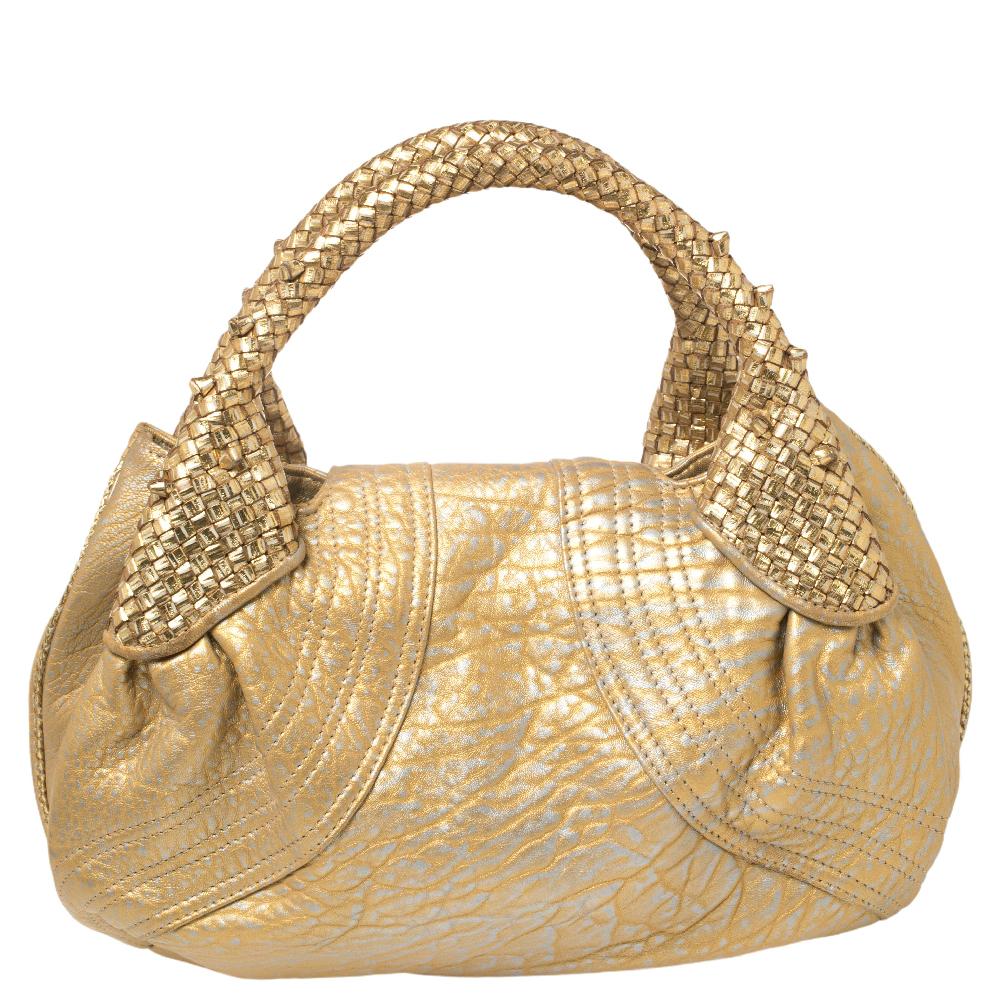 silver and gold fendi bag