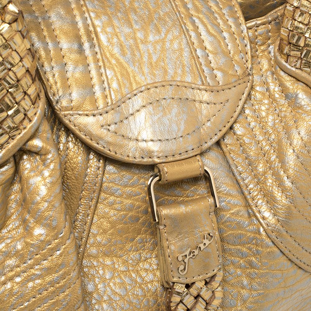 Fendi Gold/Silber Leder-Mini Spy Bag 1