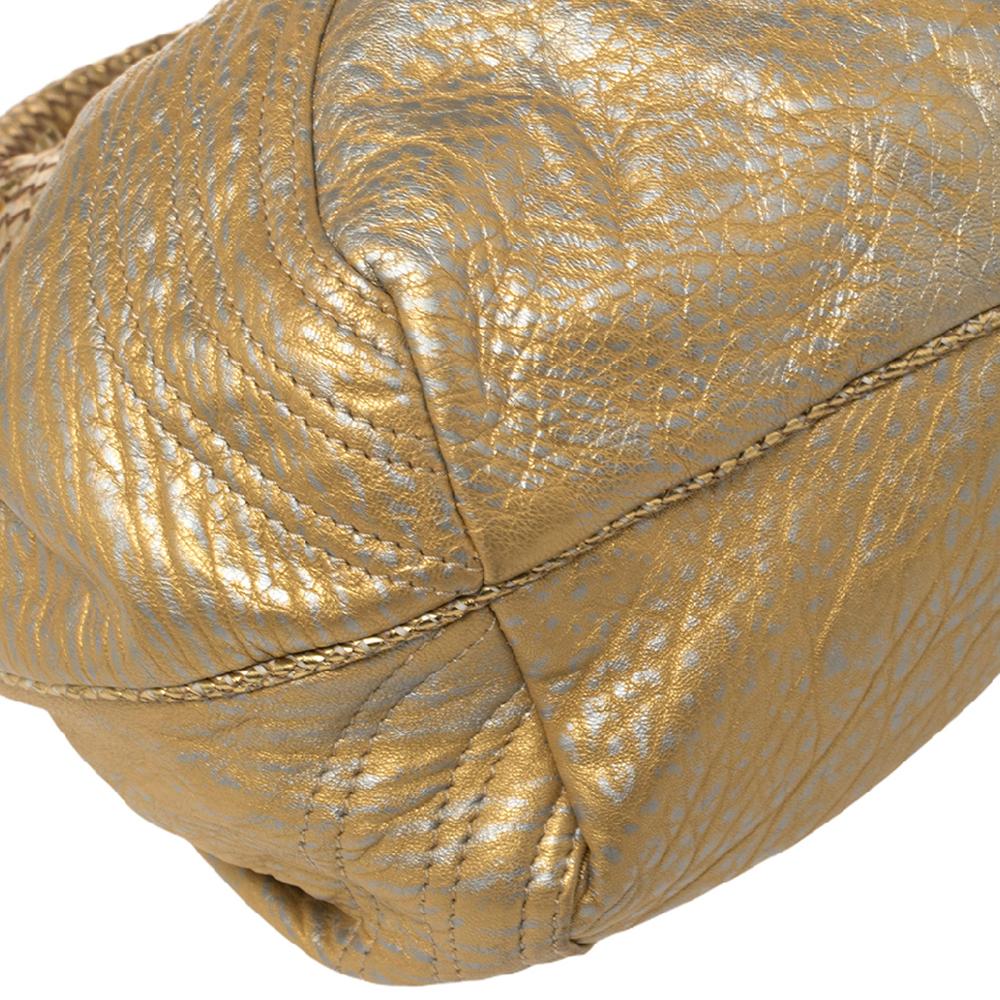 Women's Fendi Gold/Silver Leather Mini Spy Bag