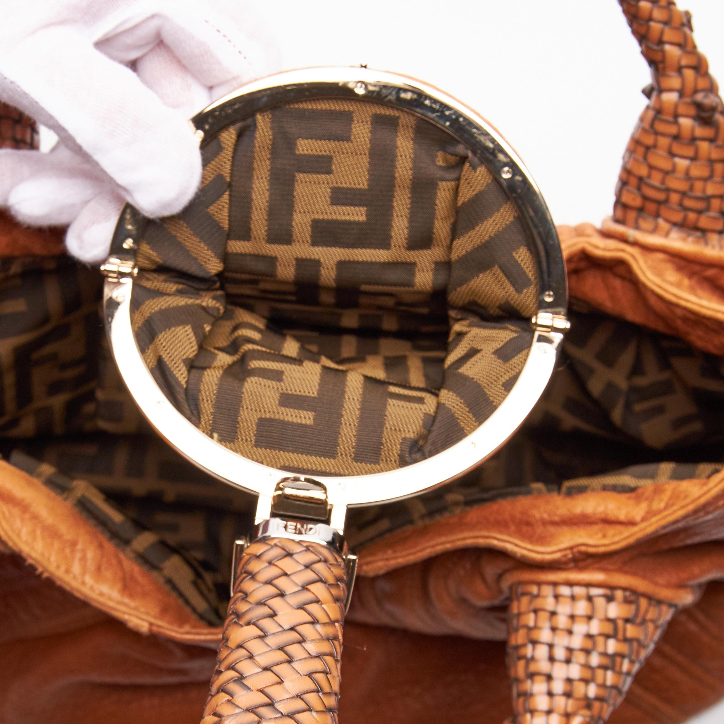 Fendi Golden Brown Nappa Leather Spy Hobo Bag (3br511) 9