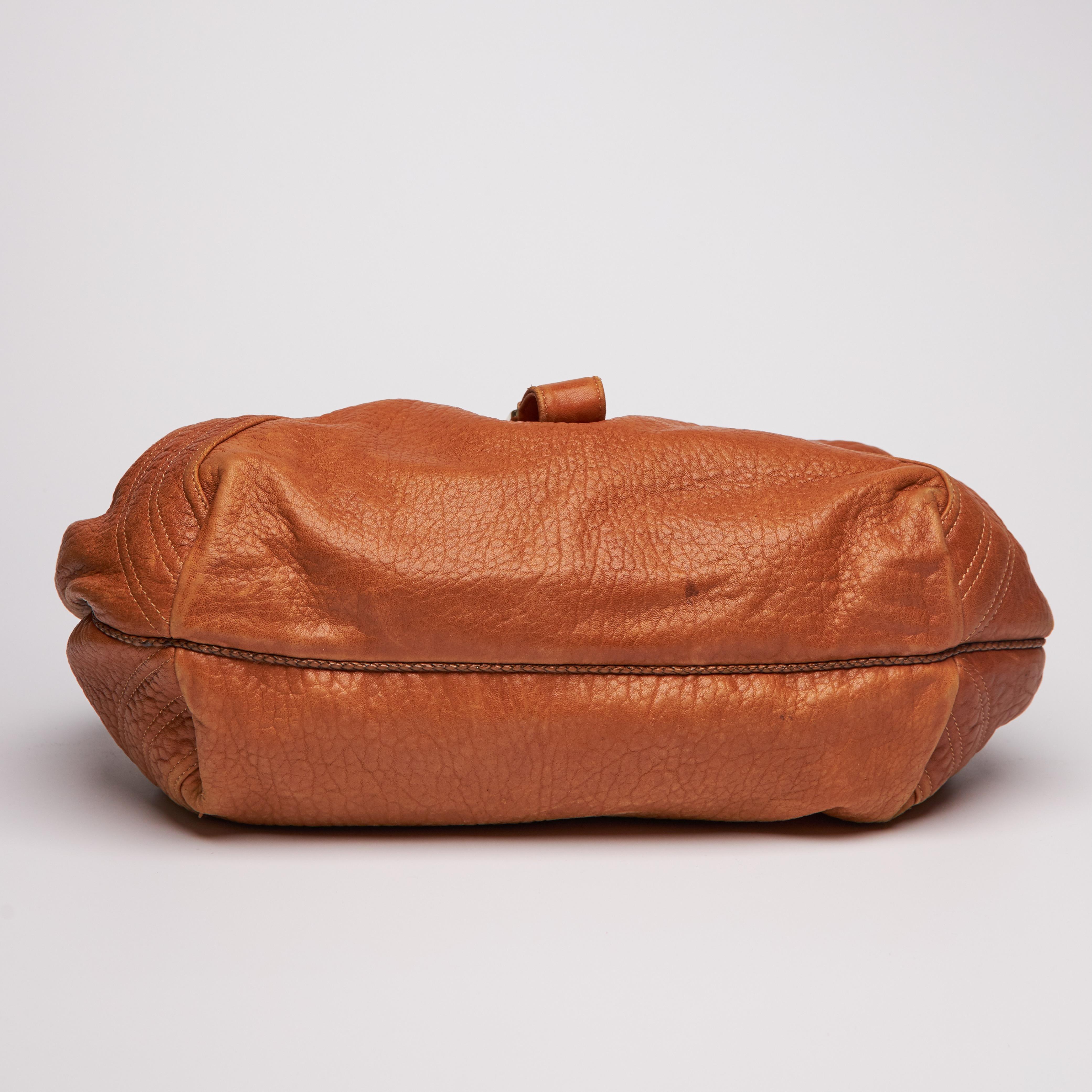 Fendi Golden Brown Nappa Leather Spy Hobo Bag (3br511) 1