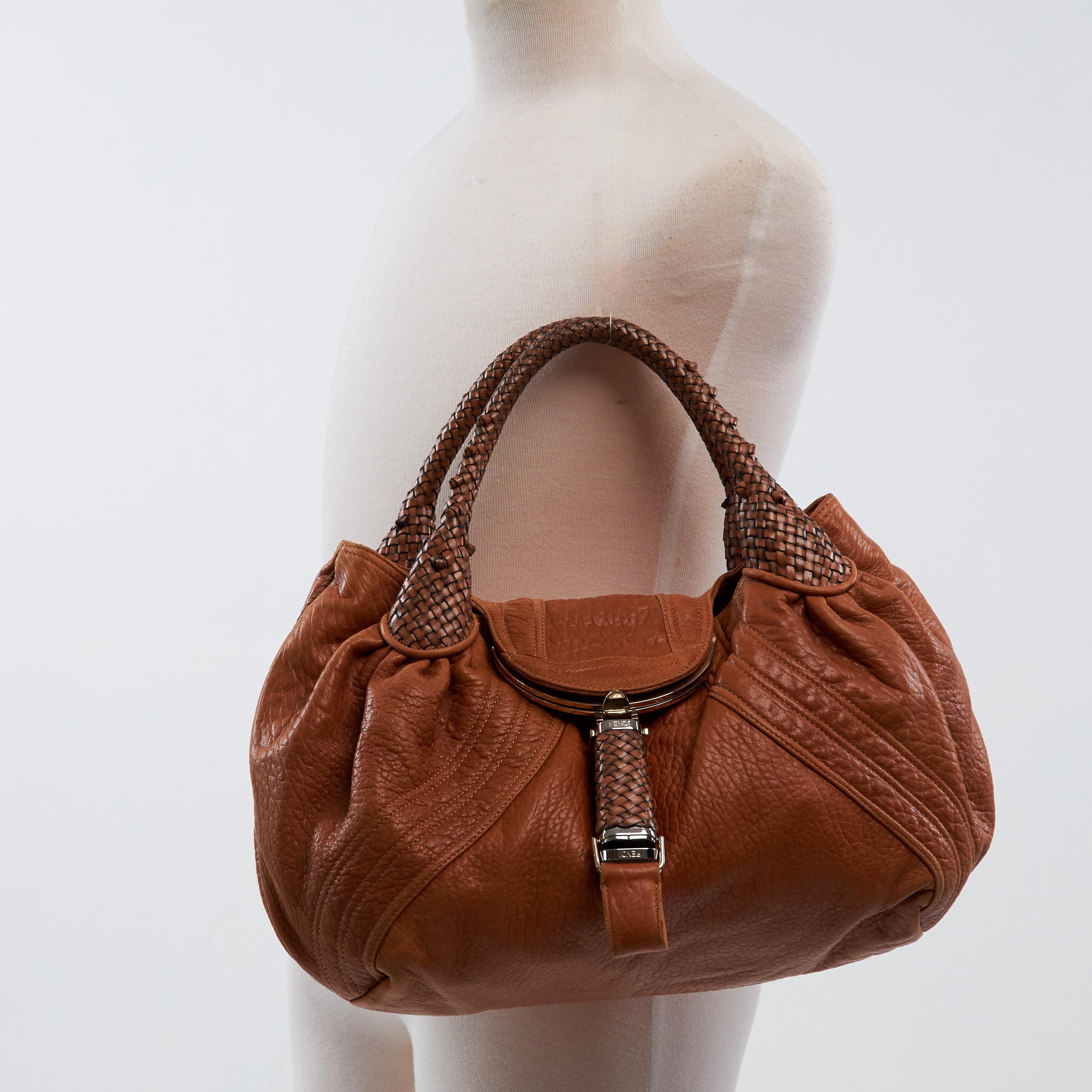 Fendi Golden Brown Nappa Leather Spy Hobo Bag (3br511) 2