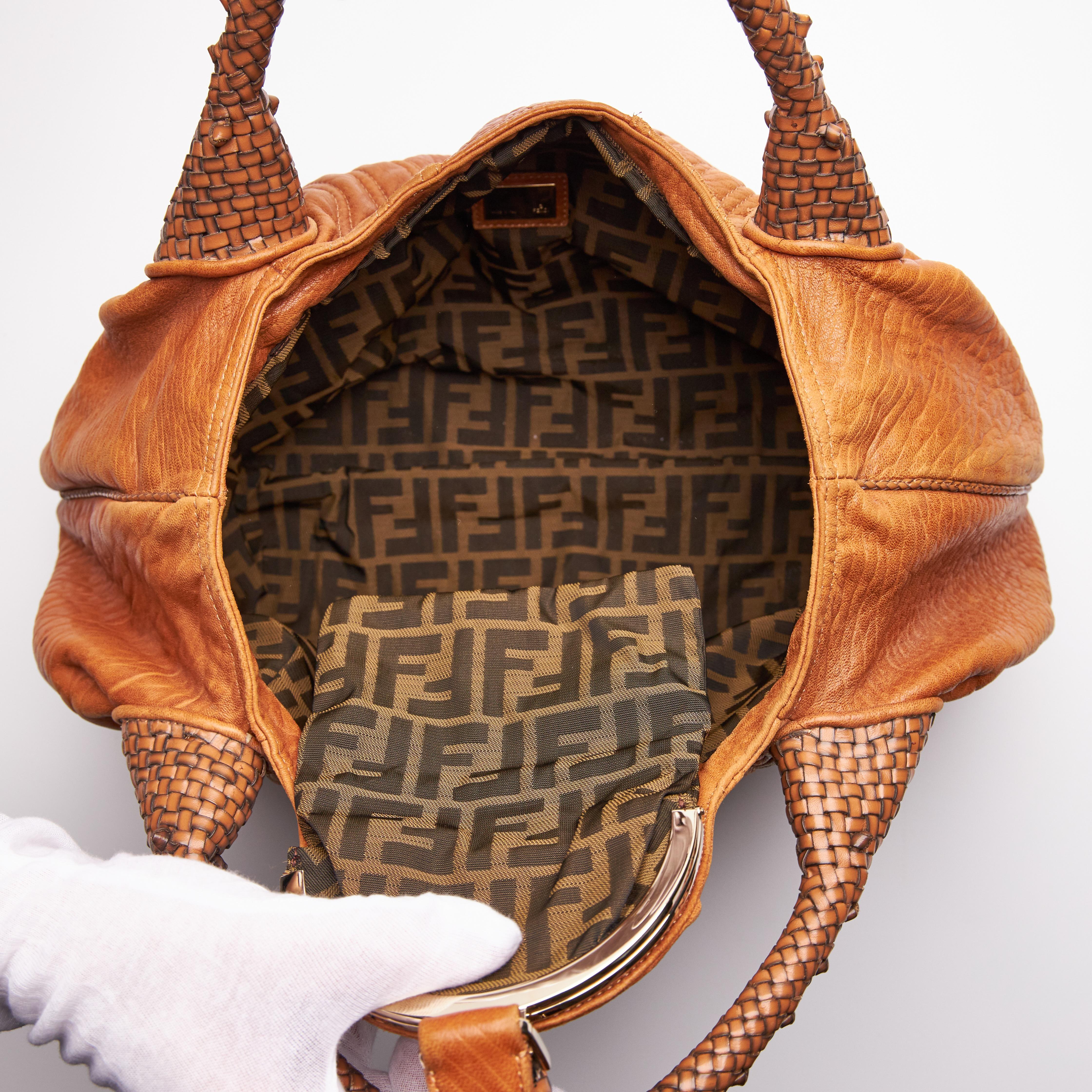 Fendi Golden Brown Nappa Leather Spy Hobo Bag (3br511) 3
