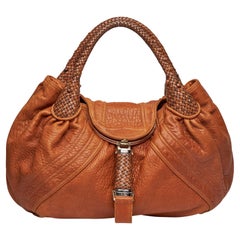 Fendi Golden Brown Nappa Leather Spy Hobo Bag (3br511)