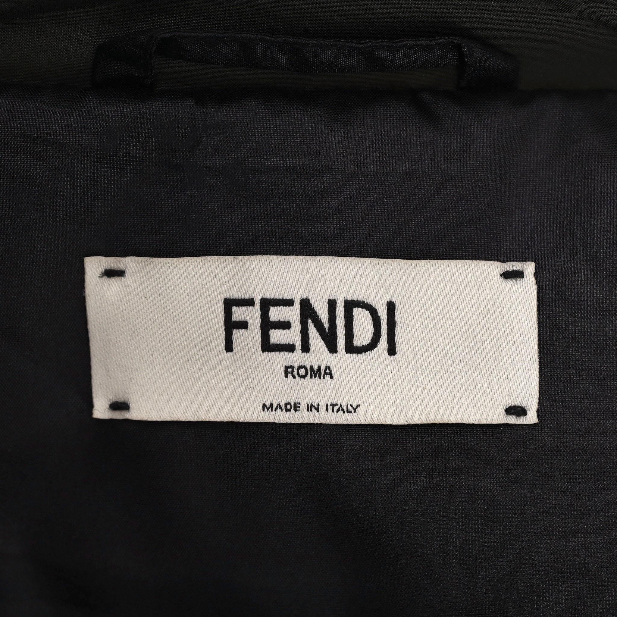 Fendi Goose Down Brocade & Fox Fur Trim Coat For Sale 1