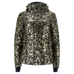 Fendi Goose Down Brocade & Fox Fur Trim Coat