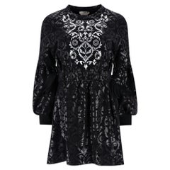 Fendi Gothic Print Embellished Dress