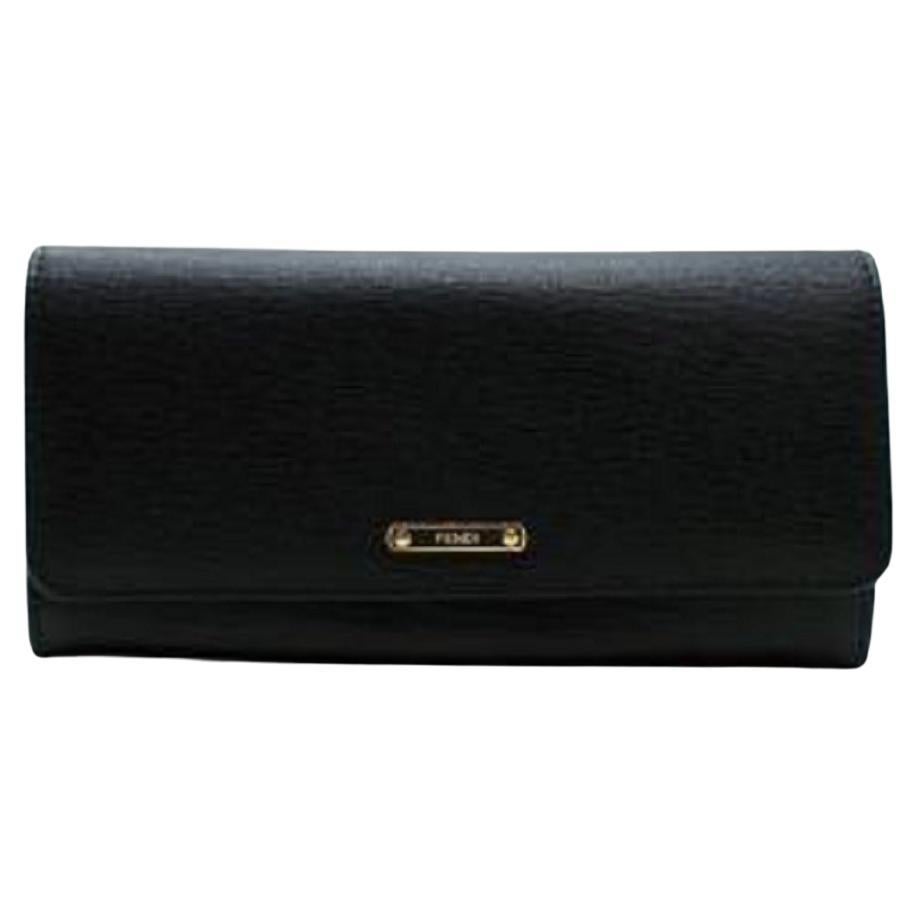 Fendi Grained Leather Wallet For Sale