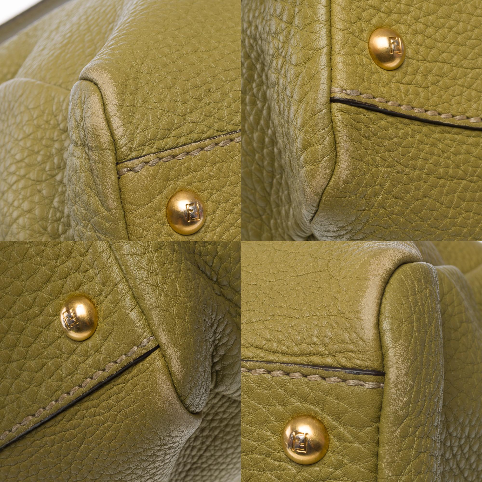 Fendi Grand Modele Peekaboo handbag strap in Olive Green calf leather, GHW For Sale 8