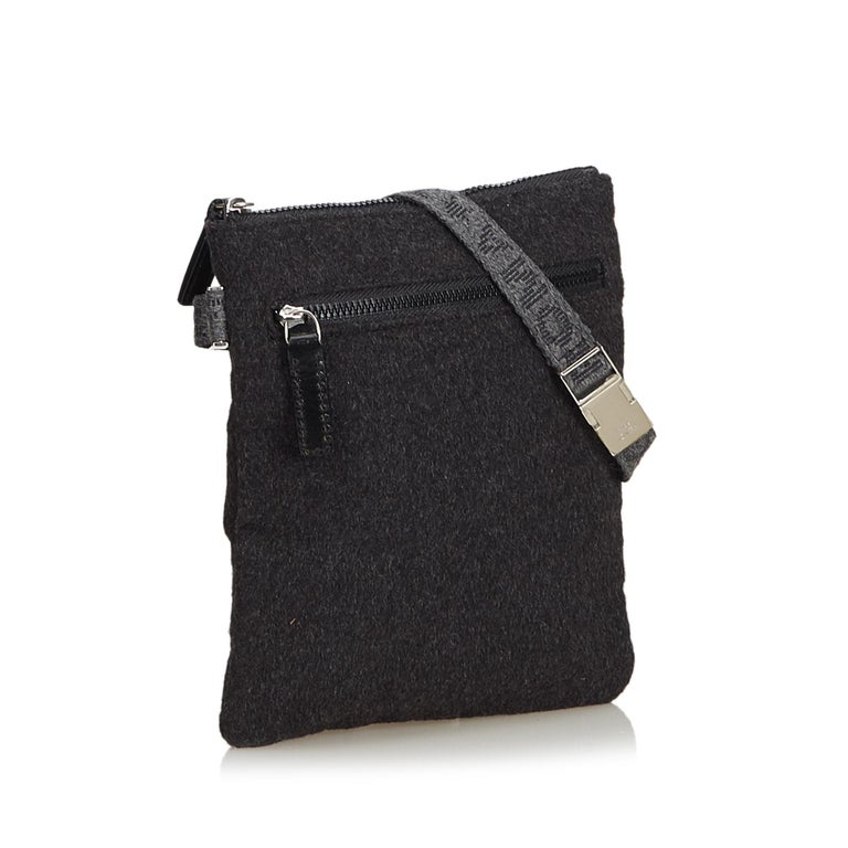 Fendi Gray Dark Gray Chemical Fiber Fabric Belt Bag Italy For Sale at ...