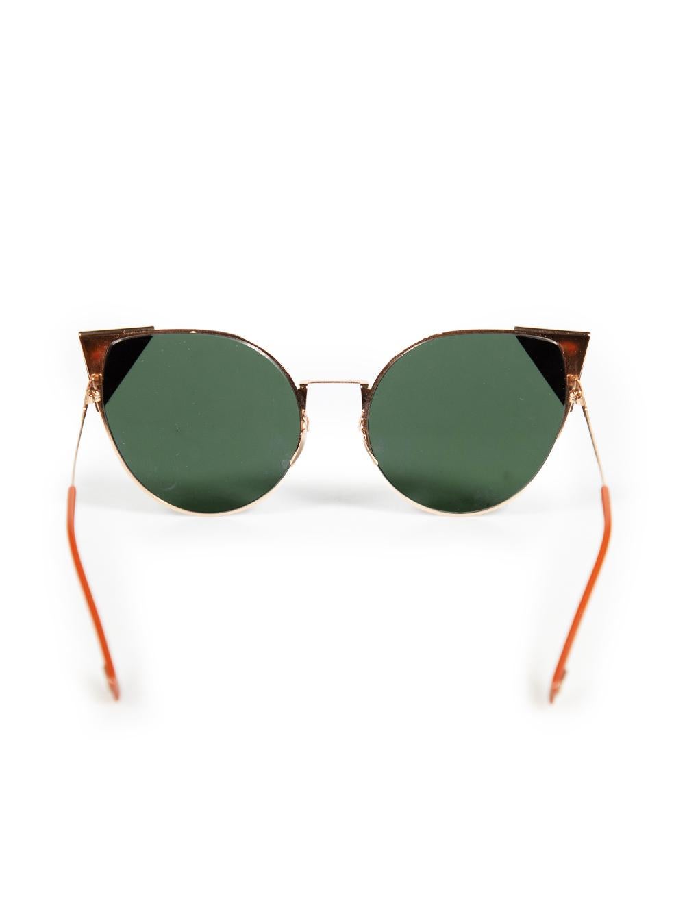 Fendi Green Cat Eye Tinted Sunglasses In Good Condition For Sale In London, GB