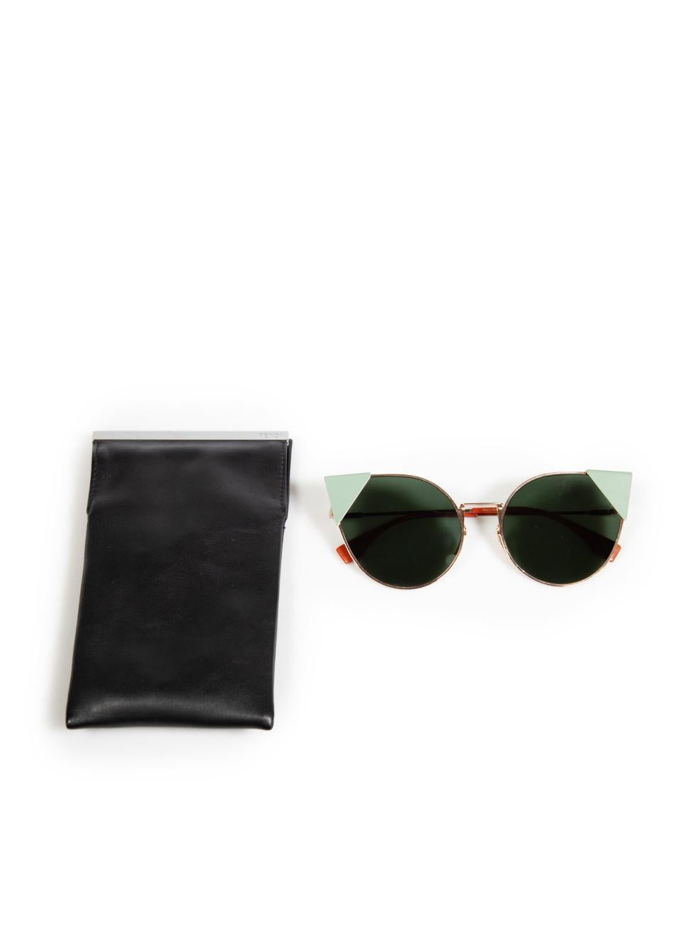 Fendi Green Cat Eye Tinted Sunglasses For Sale 4