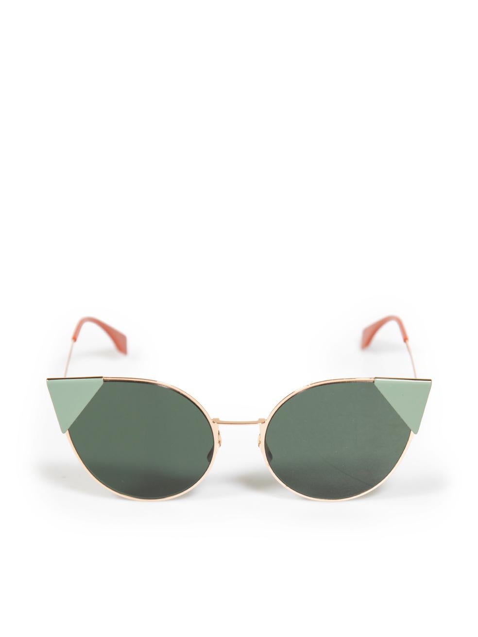 Fendi Green Cat Eye Tinted Sunglasses For Sale