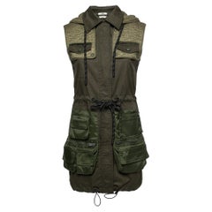 Fendi Green FF Fish Eye Motif Cotton Hooded Dress XS