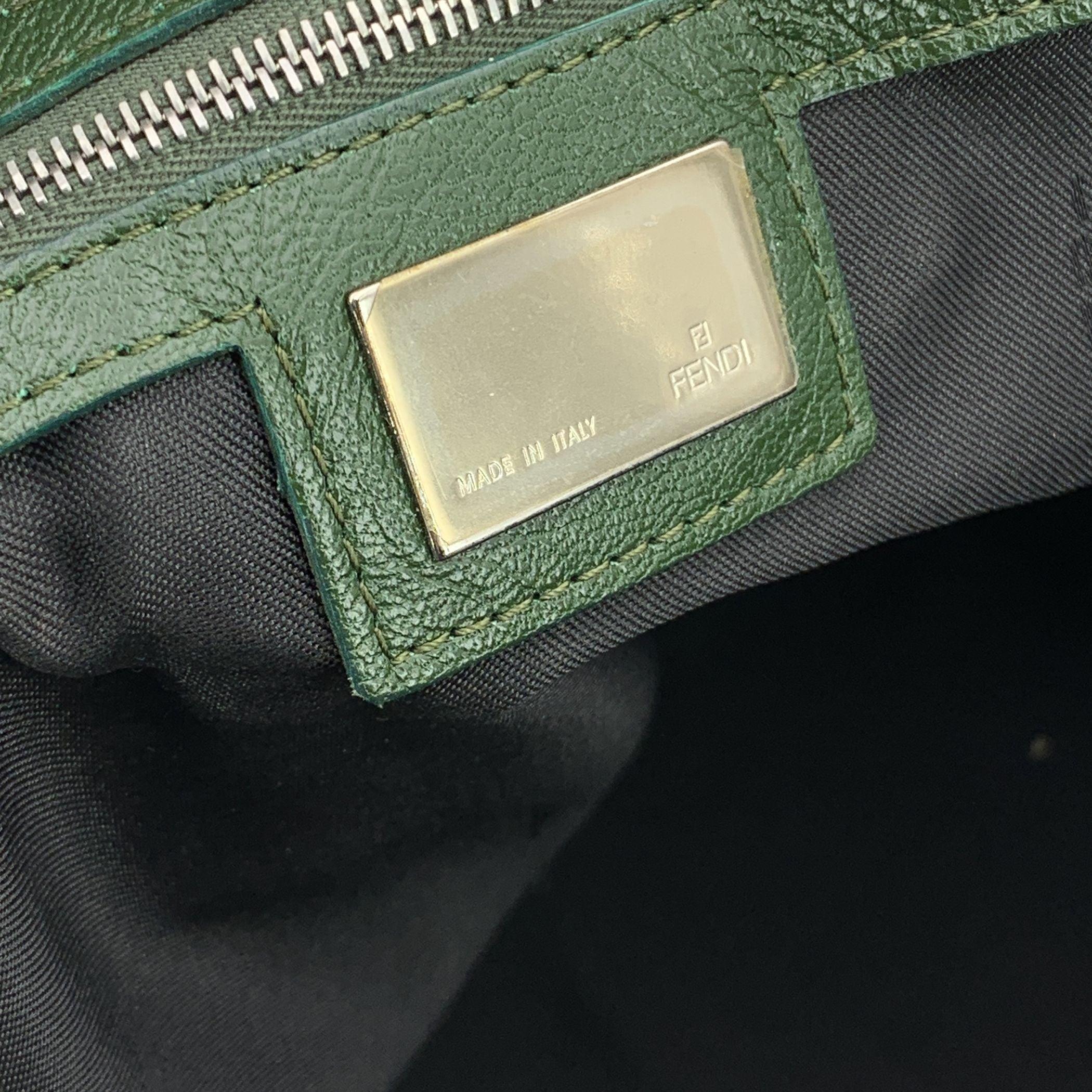 Fendi Green Leather Devil Top Handle Satchel Bag Handbag 1
