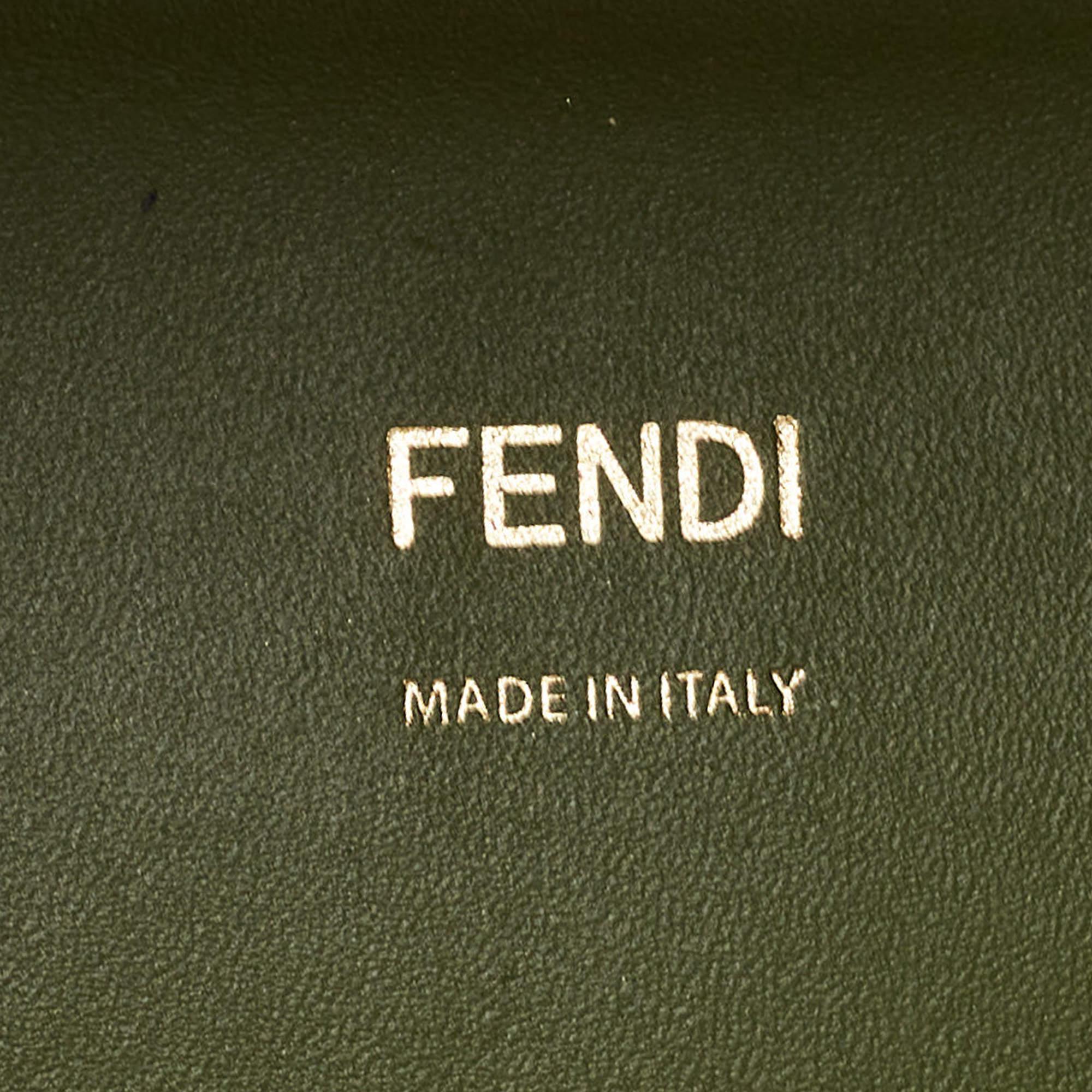 Fendi Green Leather Medium Sunshine Tote For Sale 5