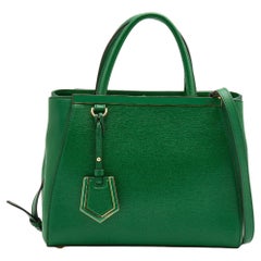 Tote Petite Sac 2jours in pelle verde di Fendi