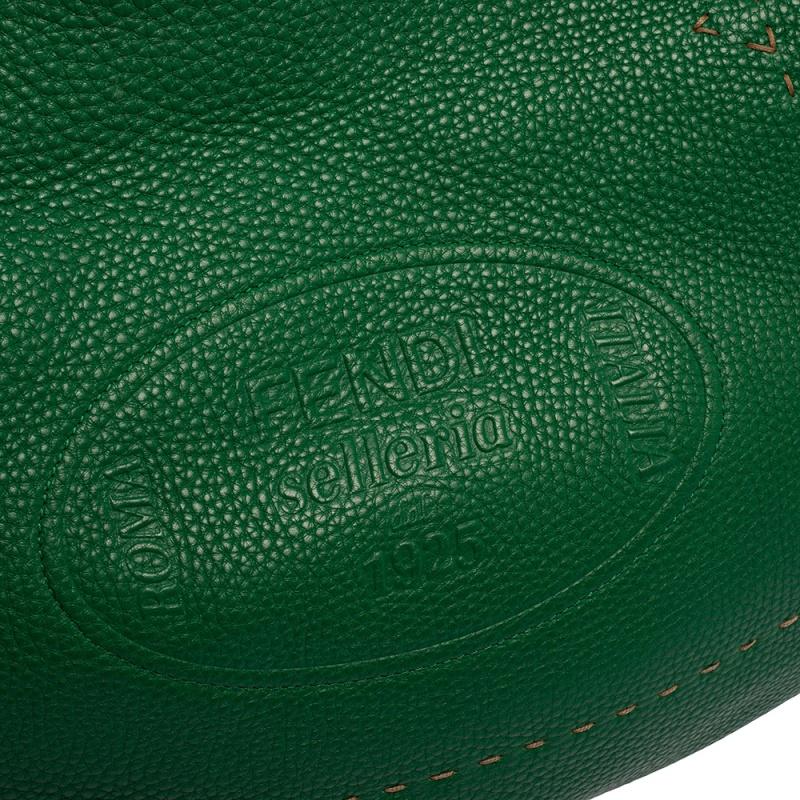 Fendi Green Leather Selleria Hobo 6