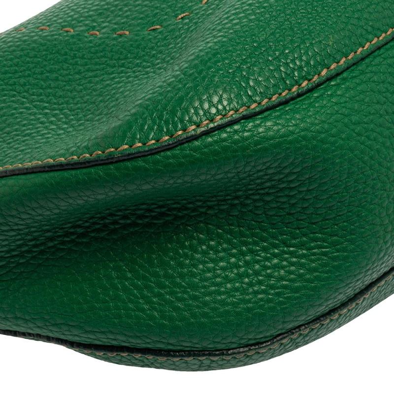 Fendi Green Leather Selleria Hobo 7