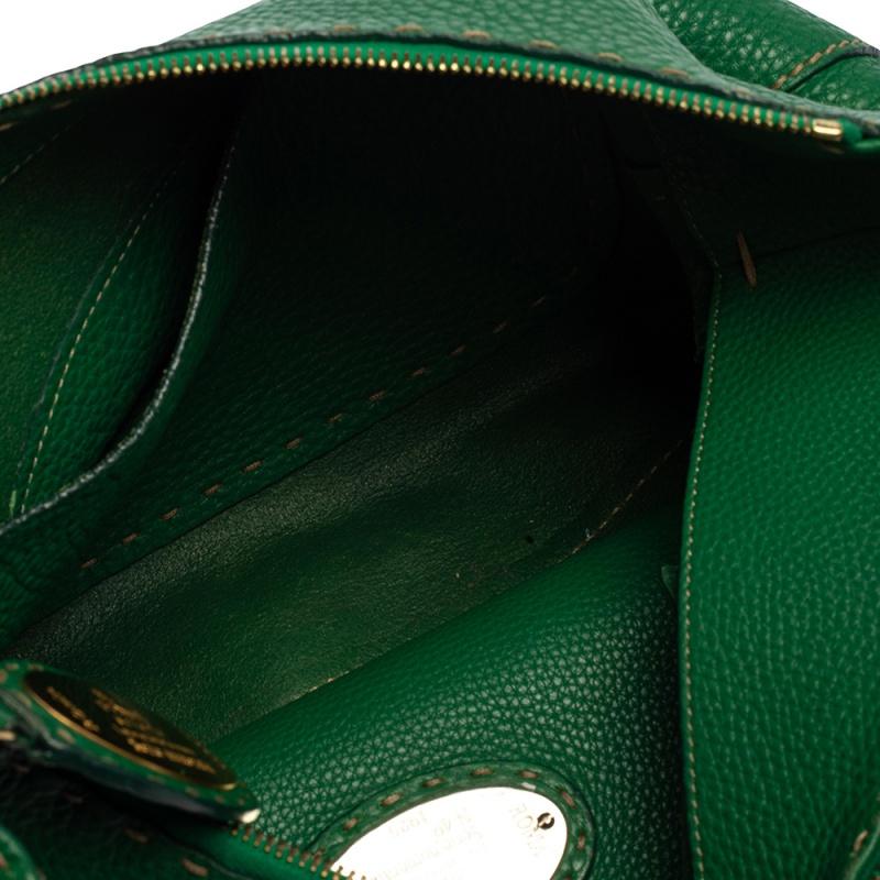 Fendi Green Leather Selleria Hobo 10