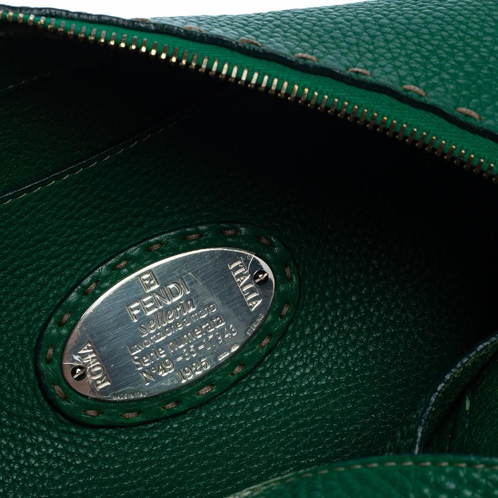Fendi Green Leather Selleria Hobo 3