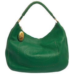 Fendi Green Leather Selleria Hobo