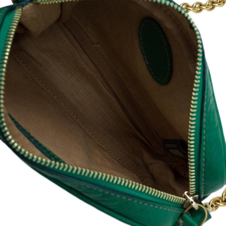 Fendi Green Leather Selleria Leather Small Crossbody Bag For Sale at