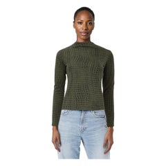 Top à manches longues imprimé du logo de Fendi en vert Taille M