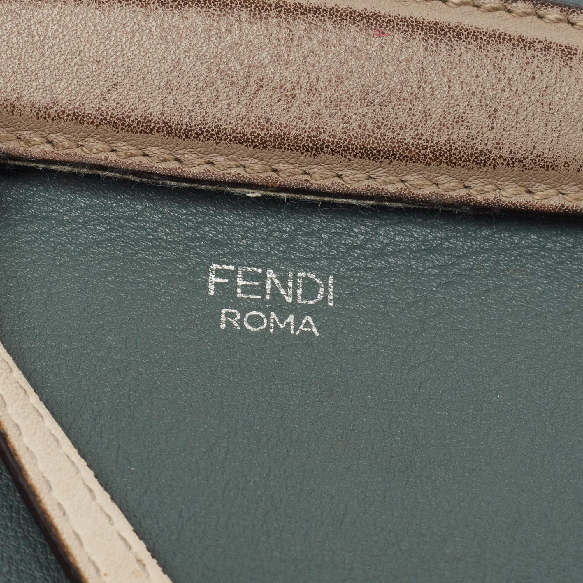 Fendi Green Malachite/Beige Leather Medium By The Way Shoulder Bag 6