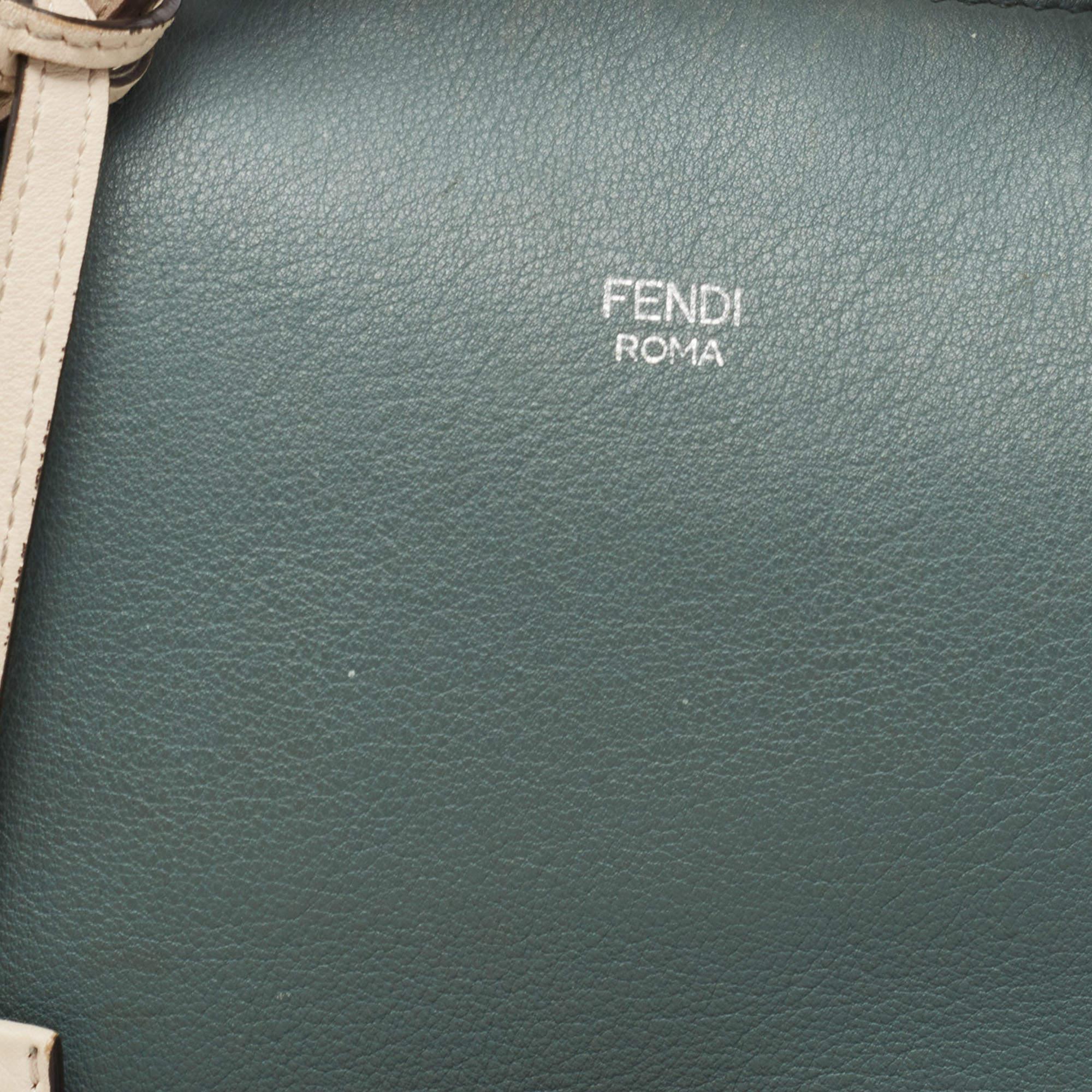 Fendi Green Malachite/Beige Leather Medium By The Way Shoulder Bag 8