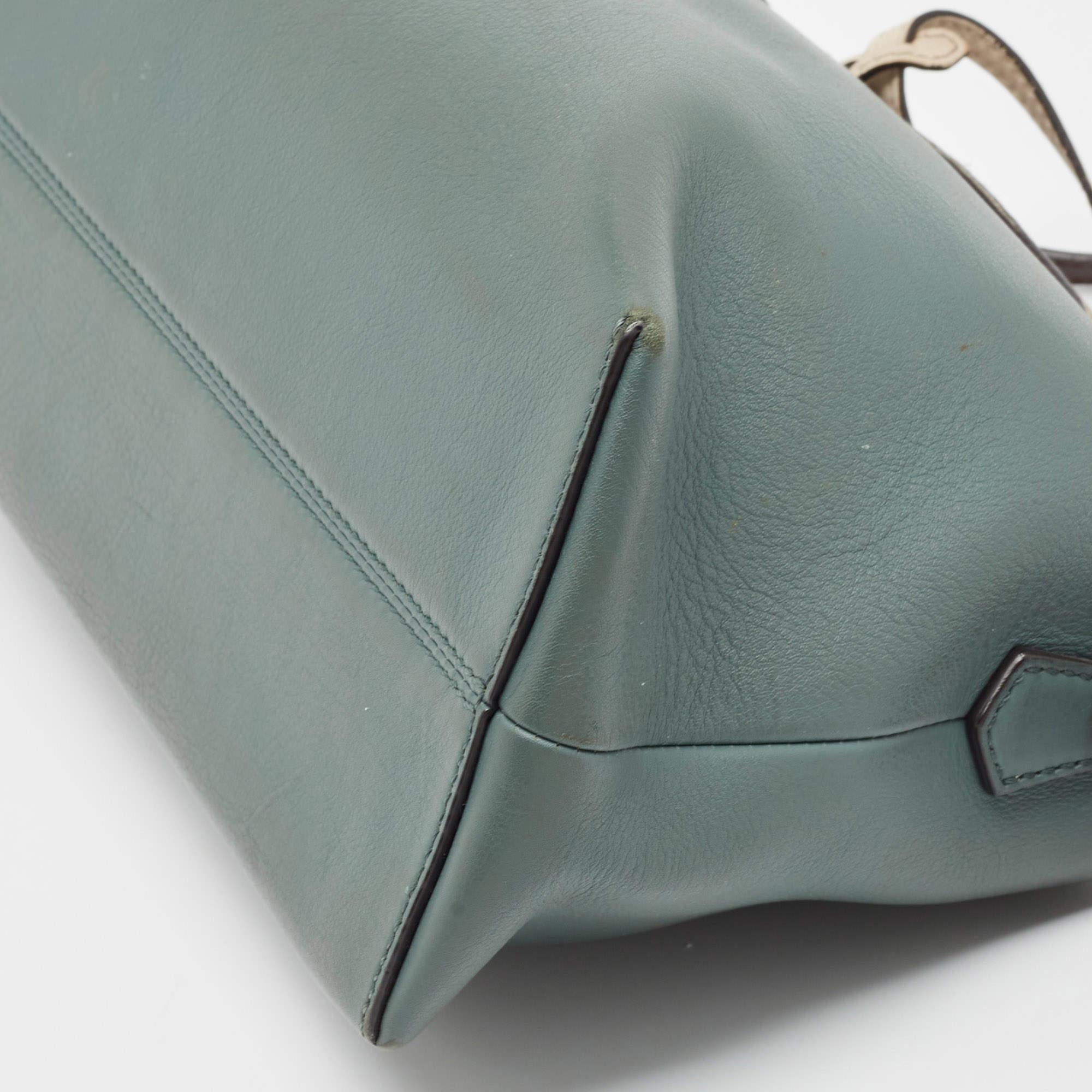 Fendi Green Malachite/Beige Leather Medium By The Way Shoulder Bag 10