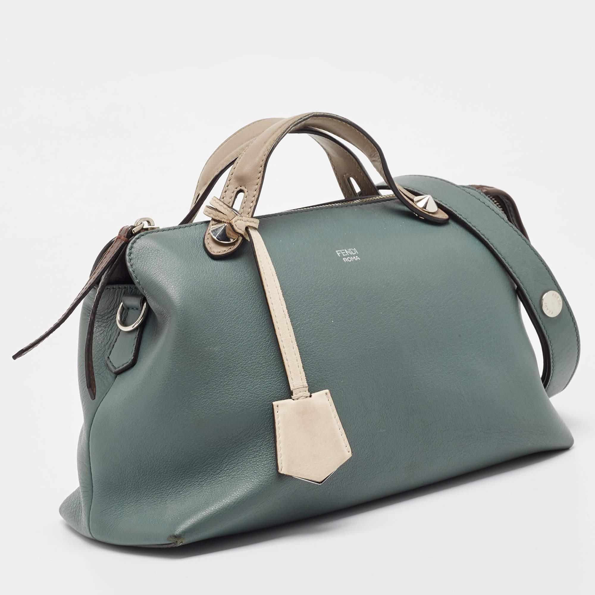 Women's Fendi Green Malachite/Beige Leather Medium By The Way Shoulder Bag