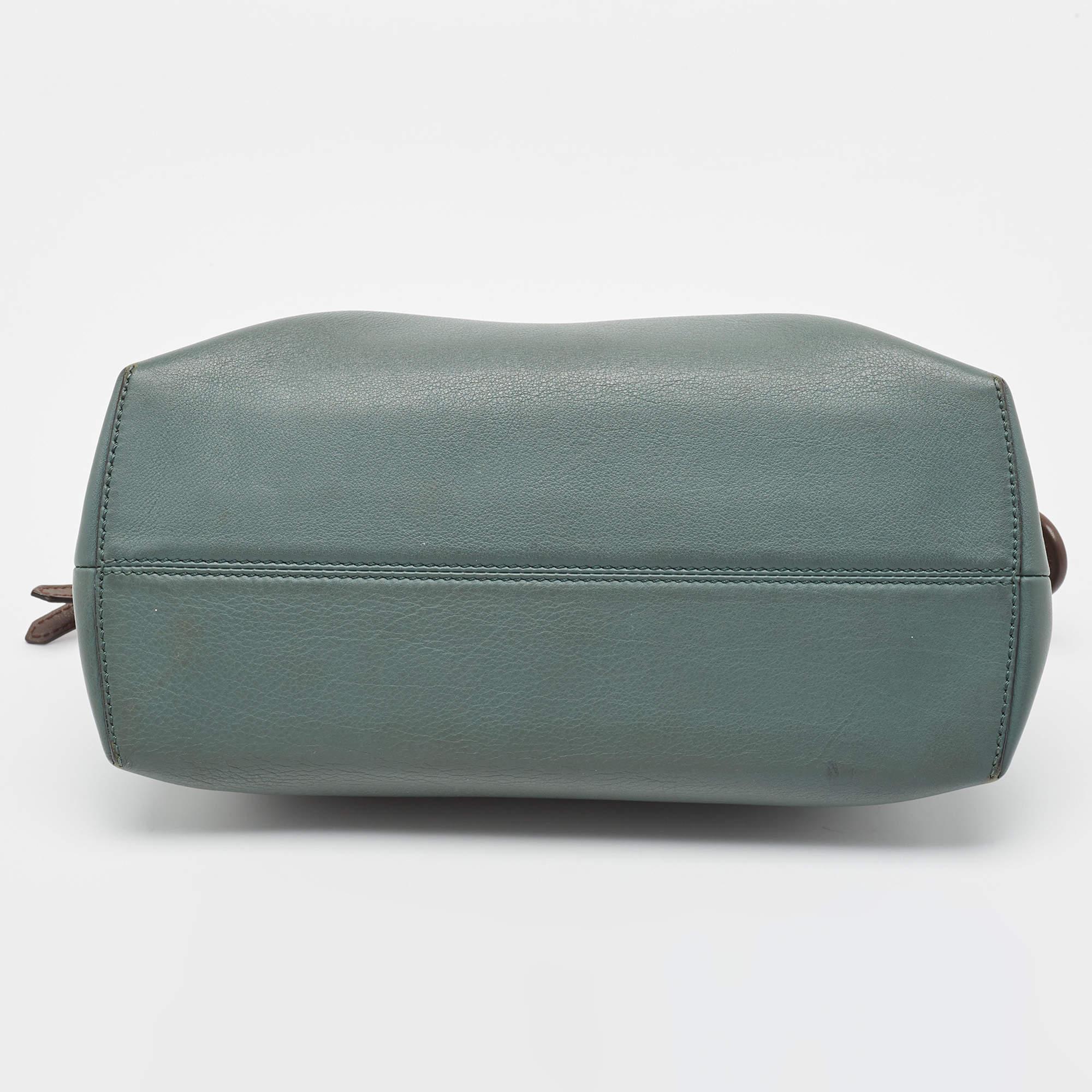 Fendi Green Malachite/Beige Leather Medium By The Way Shoulder Bag 1
