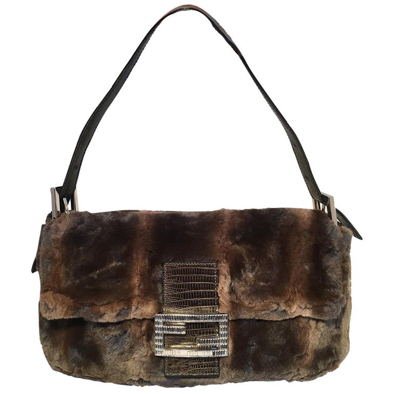 FENDI BAGUETTE MINK MEDIUM-HEELED 45MM IN WHITE FUR AND LAMBSKIN